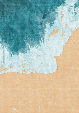 ocean 9643-beach2 - handmade rug,  tibetan (India), 100 knots quality
